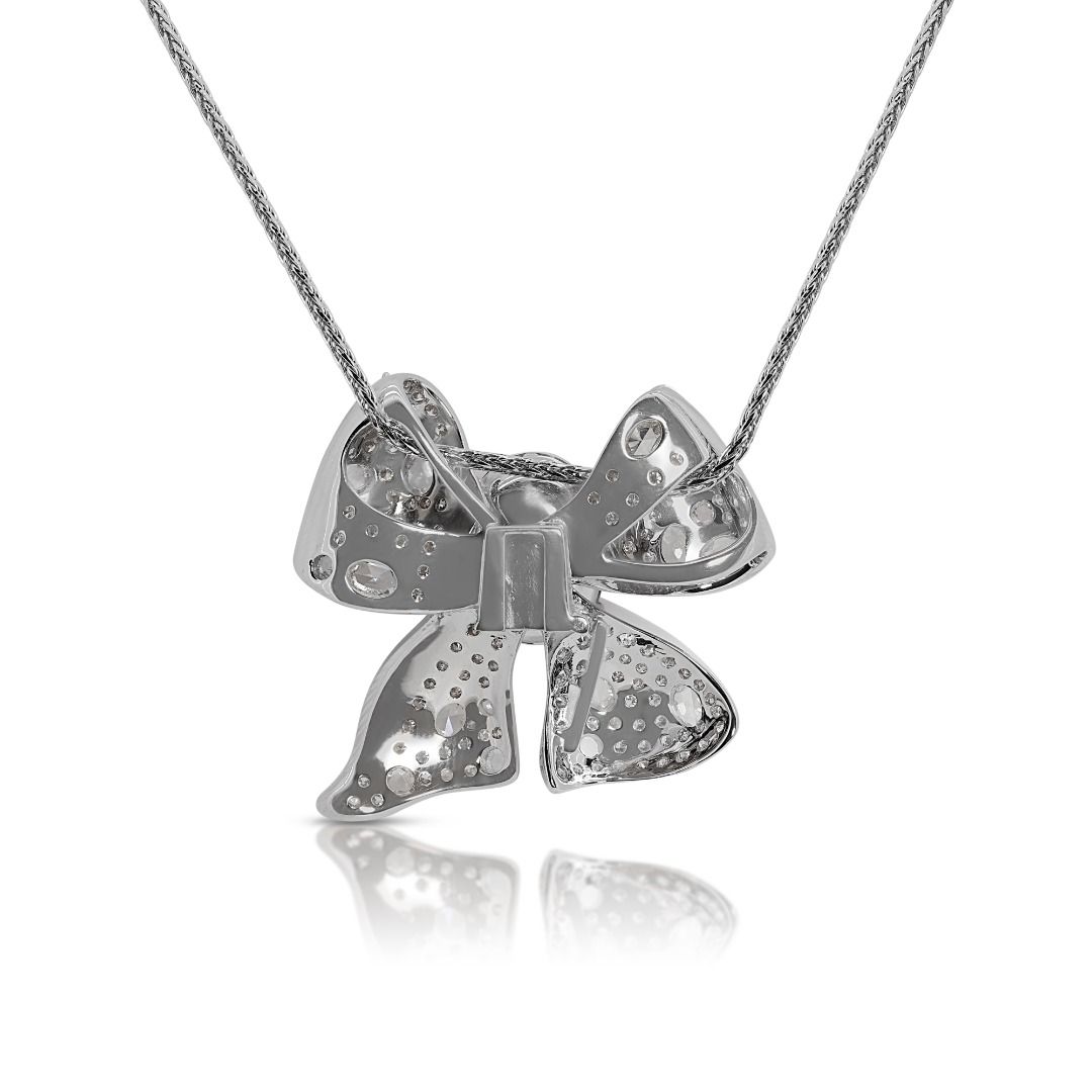 Convertible 8 carats Padparadscha and Natural Diamond Ring/Pendant in 18K White Gold with TGL