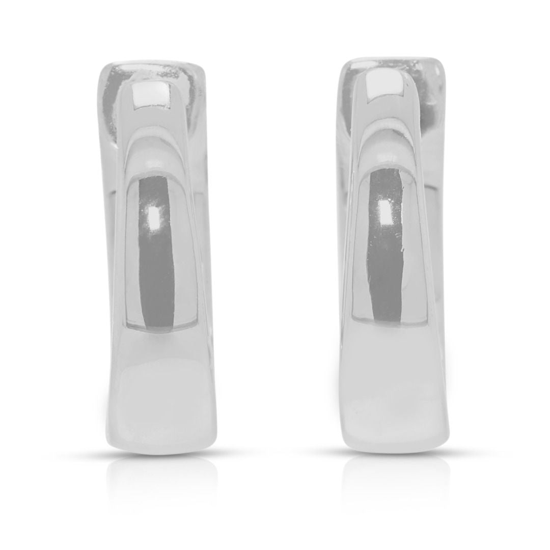 Dazzling 0.41ct Diamond Hoop Earrings with Tapered & Round Cuts in 18K White Gold