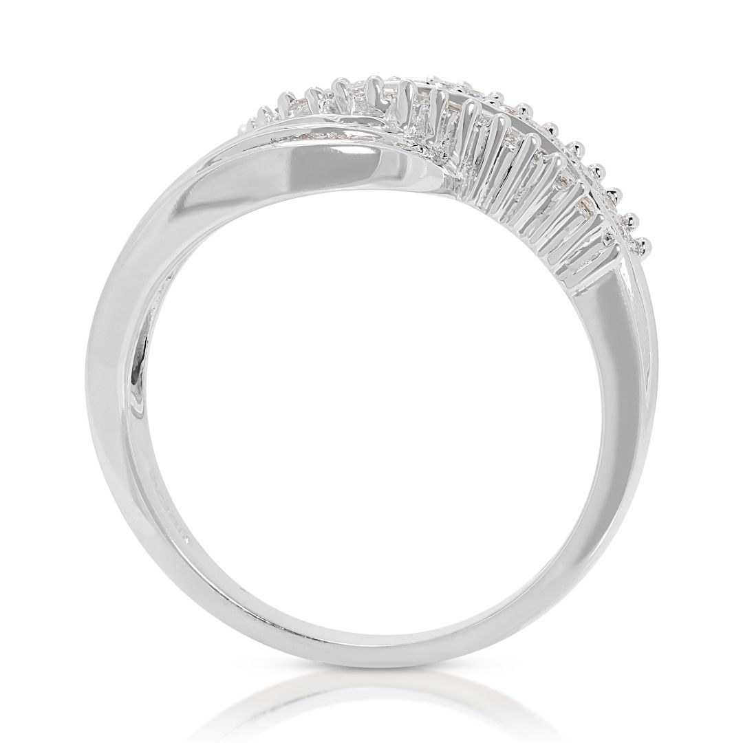 Dazzling 0.92ct Natural Diamond Cluster Ring in 18K White Gold