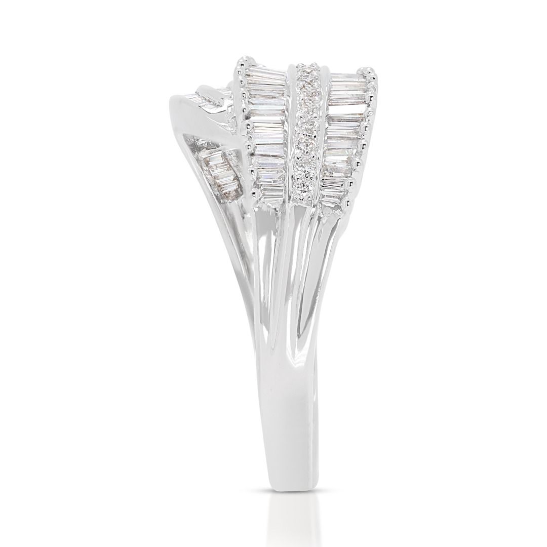 Dazzling 0.92ct Natural Diamond Cluster Ring in 18K White Gold