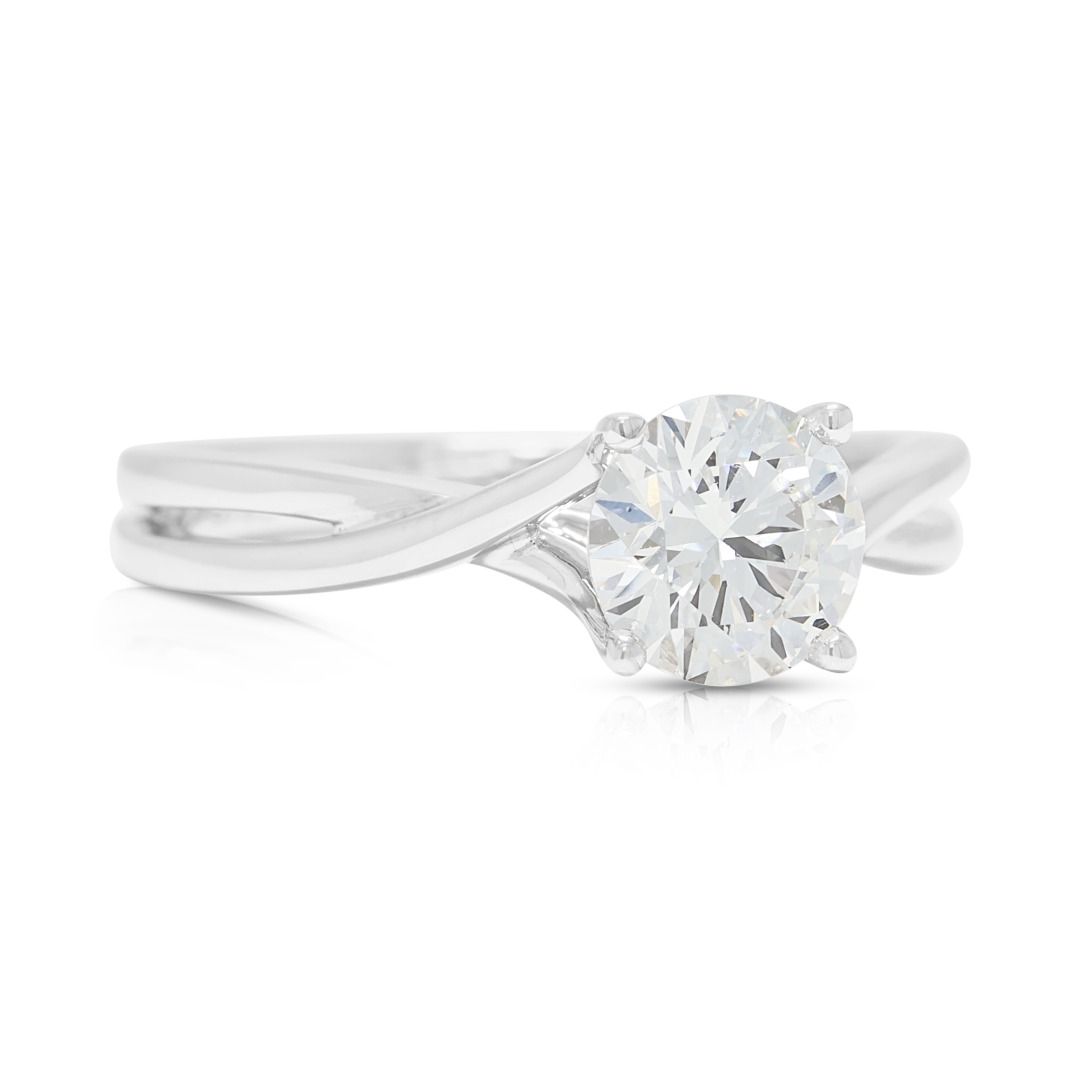 Dazzling 1.04ct Round Brilliant Lab-Grown Diamond Ring in 18K White Gold