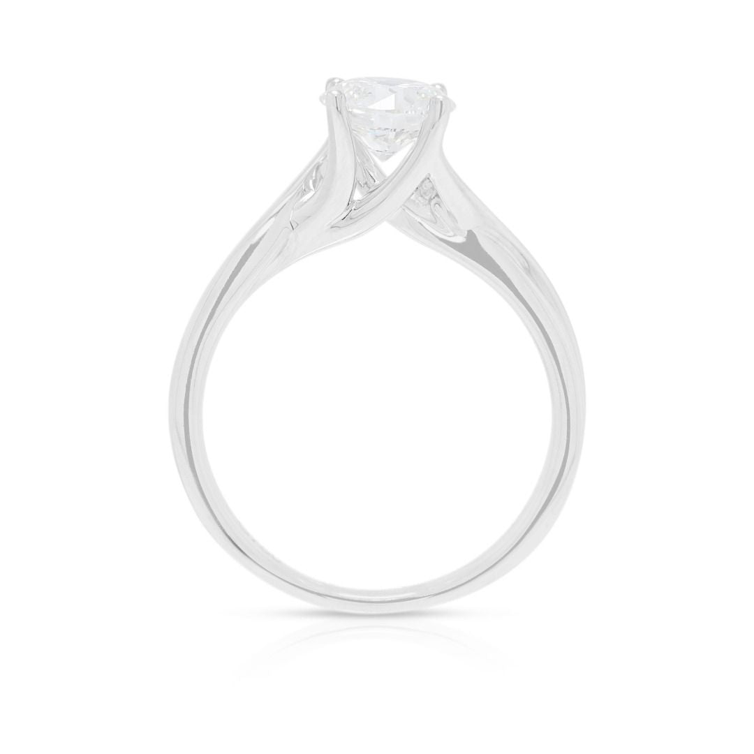 Dazzling 1.04ct Round Brilliant Lab-Grown Diamond Ring in 18K White Gold