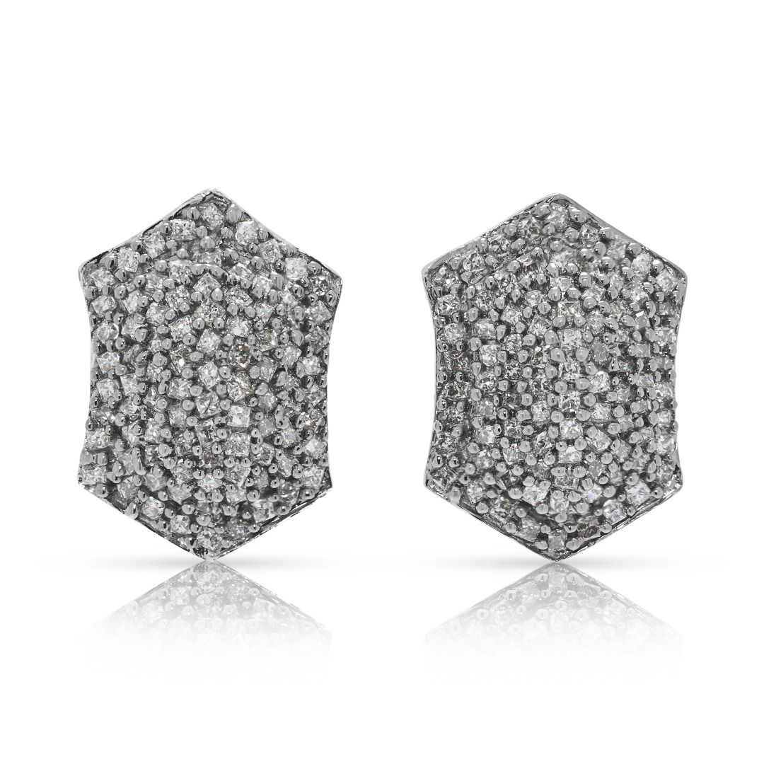 Dazzling 1.22ct Princess-Cut Diamond Earrings in 18K White Gold