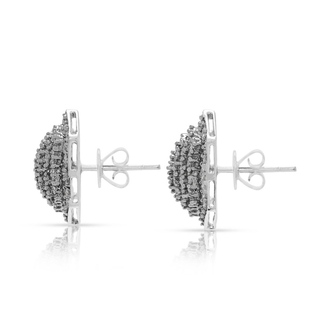 Dazzling 1.22ct Princess-Cut Diamond Earrings in 18K White Gold