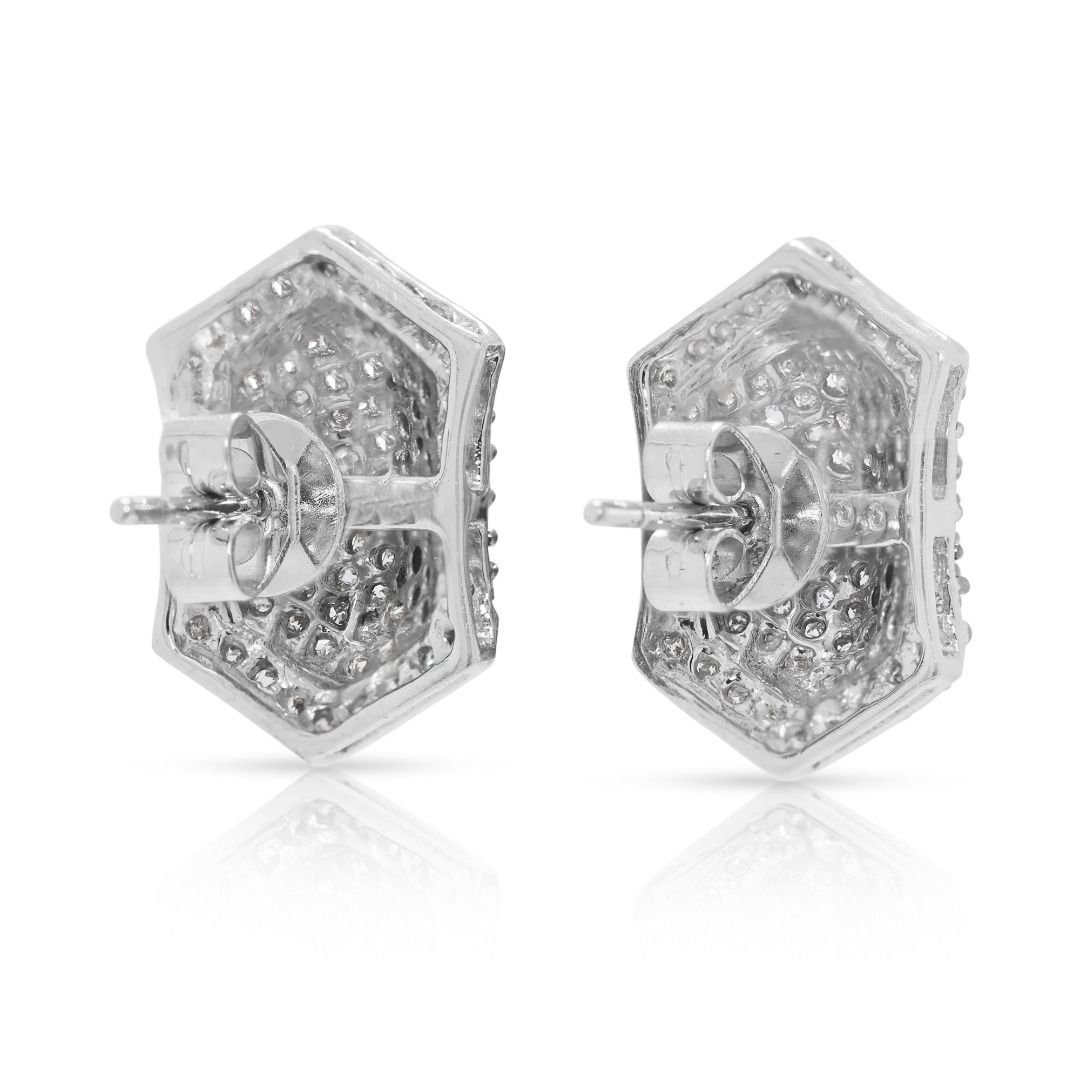Dazzling 1.22ct Princess-Cut Diamond Earrings in 18K White Gold