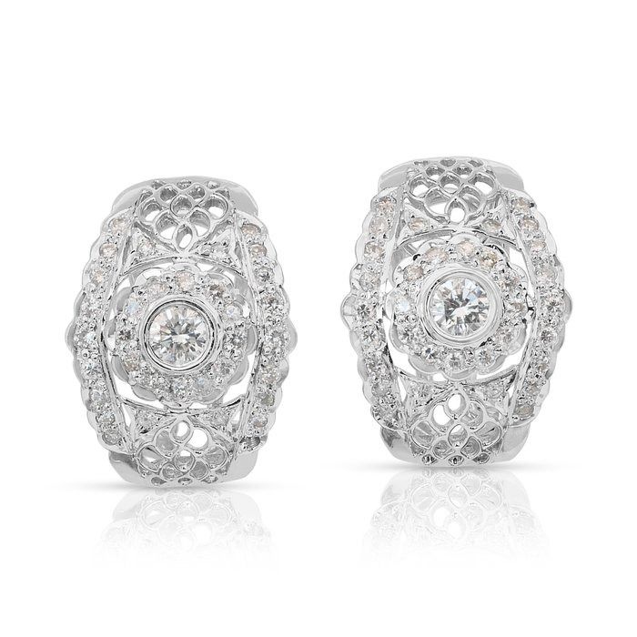Dazzling 1.25ct Diamonds Earrings in 18k White Gold - IGI Certified