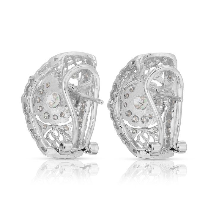 Dazzling 1.25ct Diamonds Earrings in 18k White Gold - IGI Certified