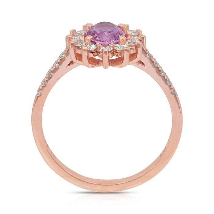 Dazzling 1.31ct Sapphire and Diamonds Cocktail Ring in 18k Rose Gold - GIA Certified