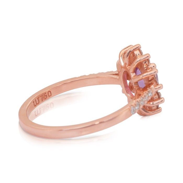Dazzling 1.31ct Sapphire and Diamonds Cocktail Ring in 18k Rose Gold - GIA Certified