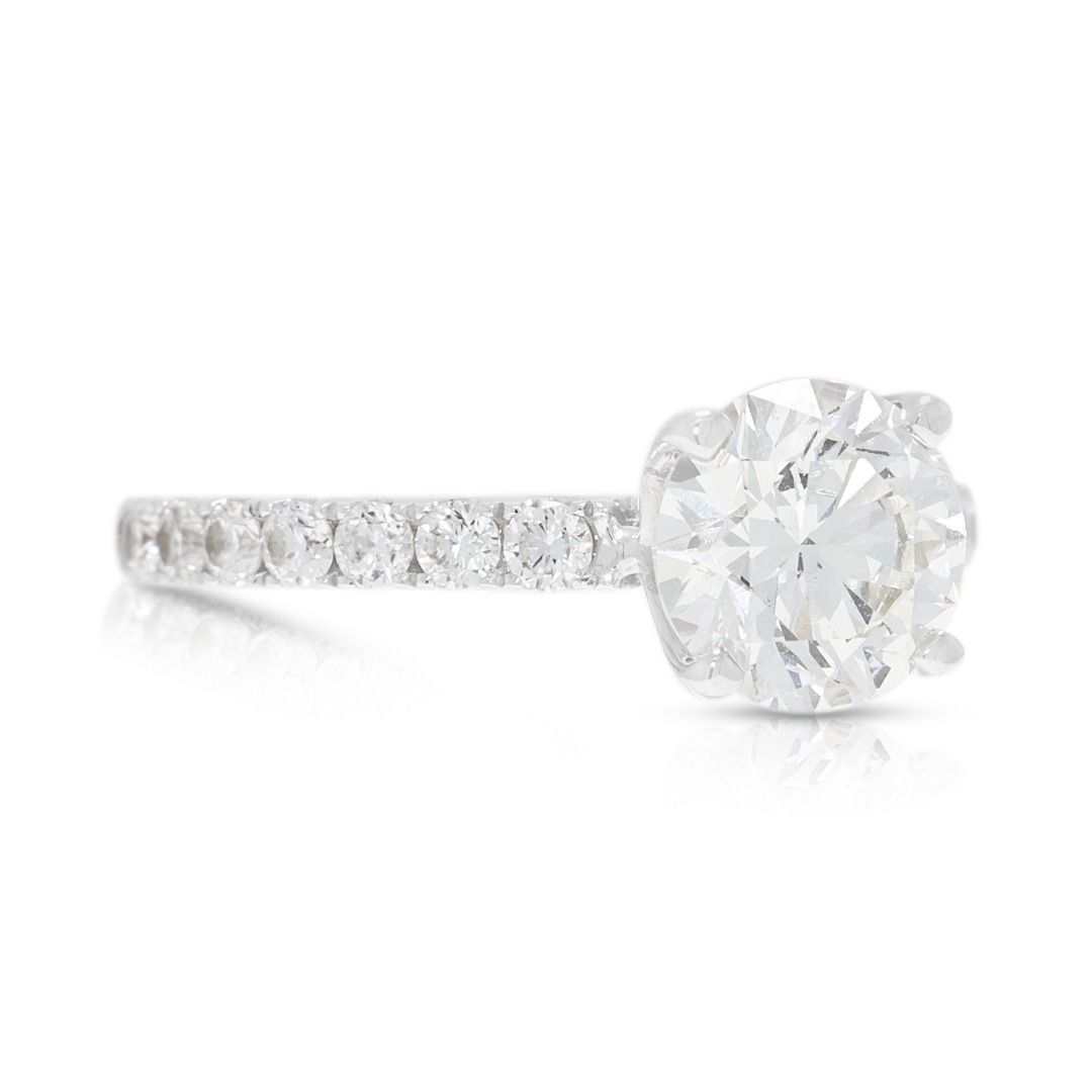 Dazzling 1.35ct Diamond Pave Ring in 18K White Gold - GIA Certified