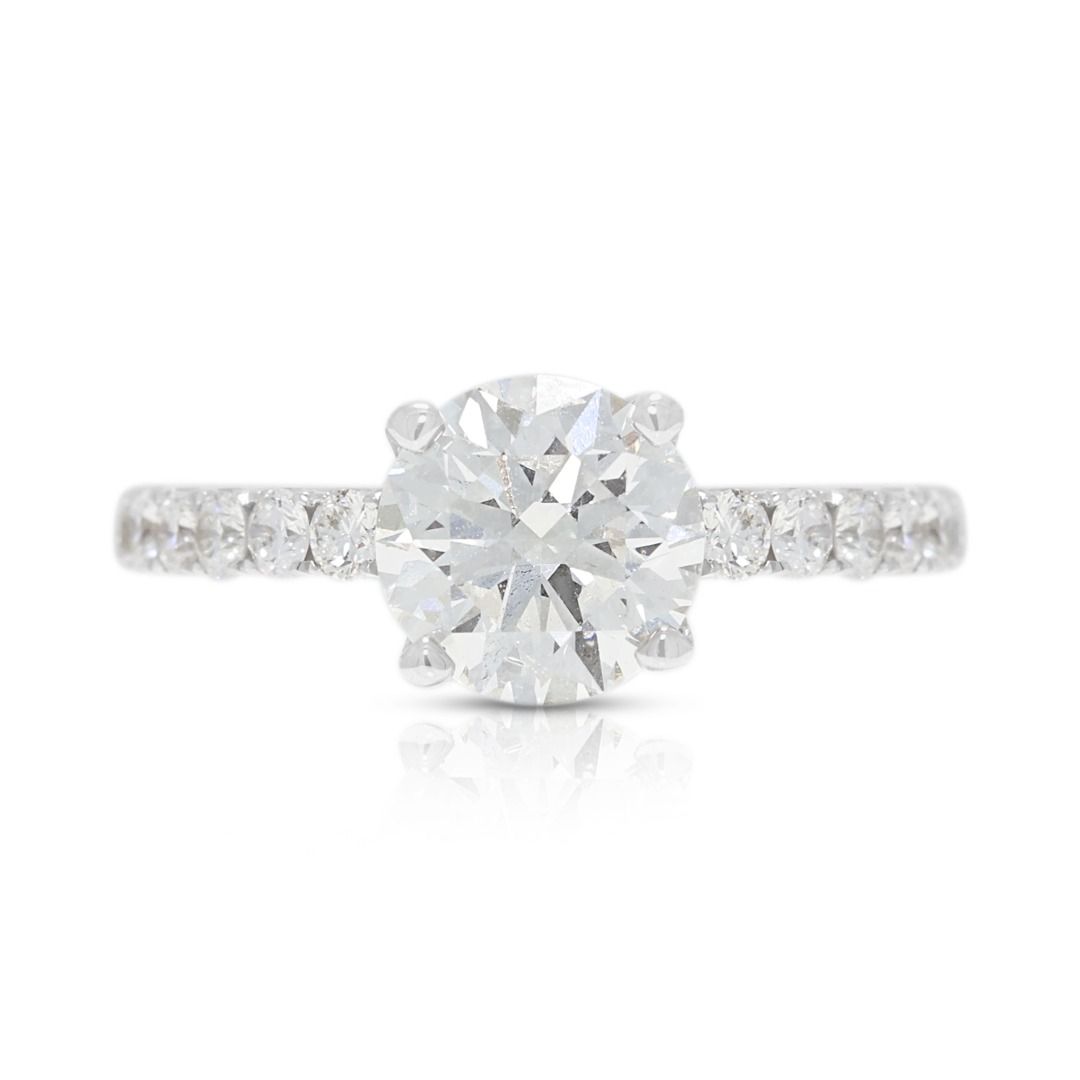Dazzling 1.35ct Diamond Pave Ring in 18K White Gold - GIA Certified