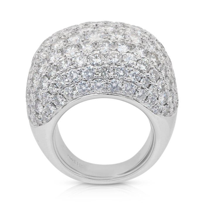 Dazzling 13.88ct Diamonds Cocktail Ring in 18k White Gold - IGI Certified