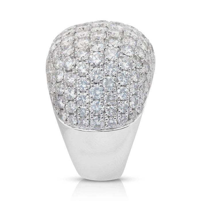 Dazzling 13.88ct Diamonds Cocktail Ring in 18k White Gold - IGI Certified