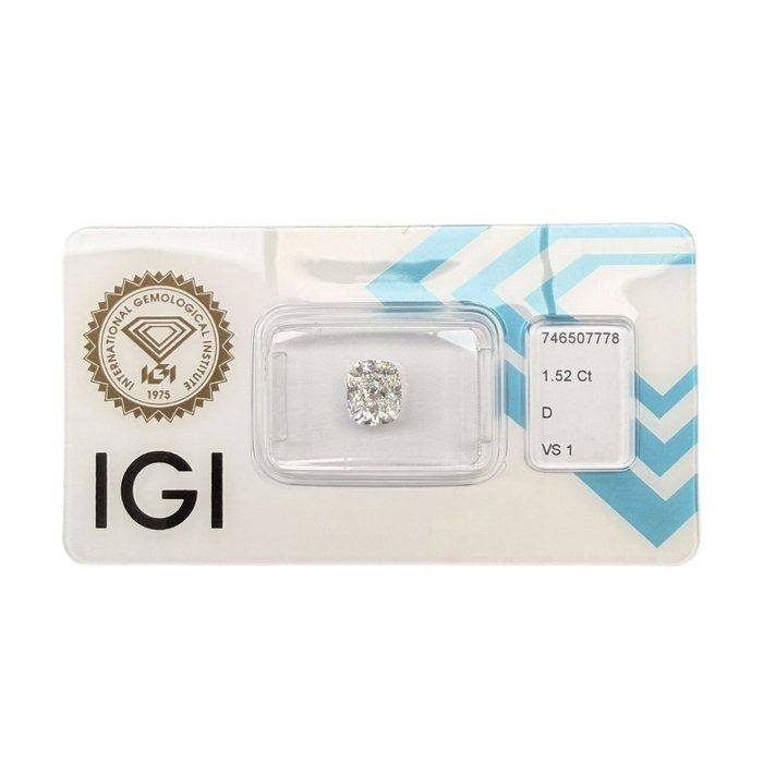 Dazzling 1.52ct Natural Cushion-Shaped Diamond - IGI Certified