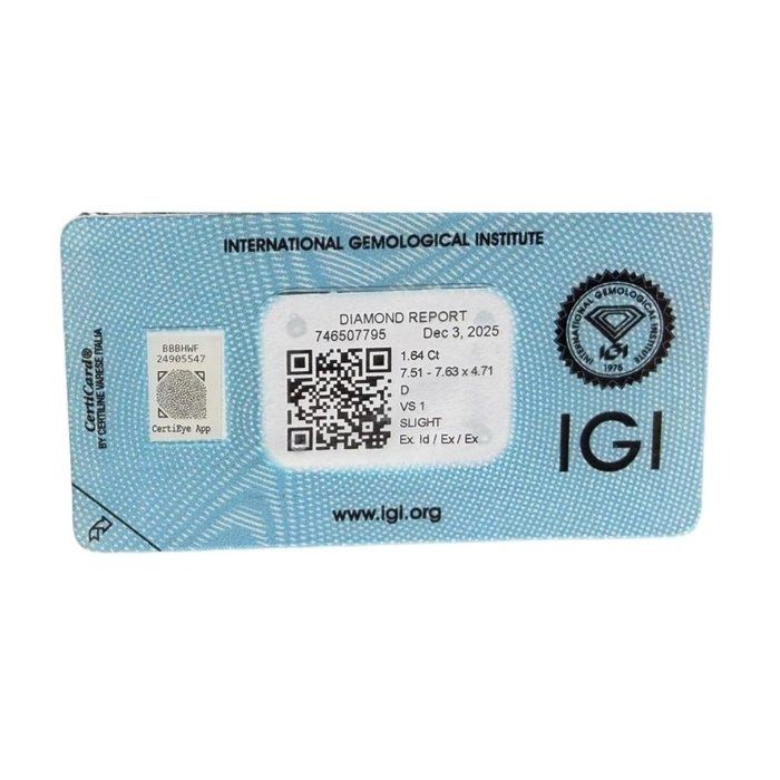 Dazzling 1.64ct Natural Round-Shaped Diamond - IGI Certified