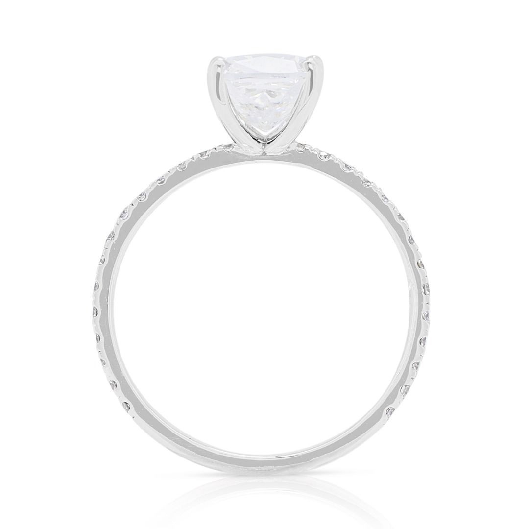 Dazzling 18K White Gold Pave Ring with 1.78ct Natural Diamonds - GIA Certificate