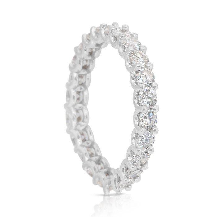 Dazzling 2.83ct Diamonds Eternity Ring in 14k White Gold - IGI Certified
