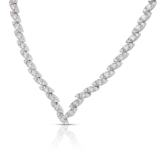 Dazzling 3.38ct Diamonds Necklace in 18k White Gold - IGI Certified