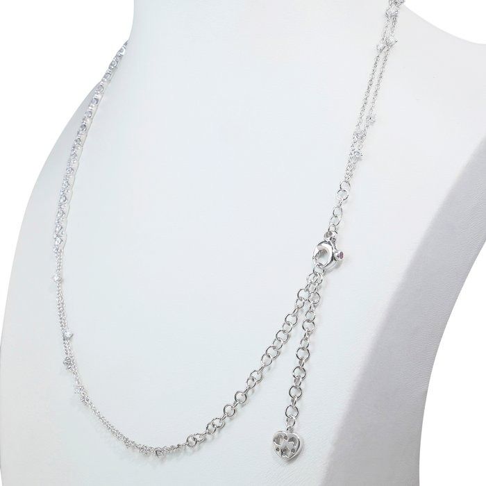 Dazzling 3.38ct Diamonds Necklace in 18k White Gold - IGI Certified