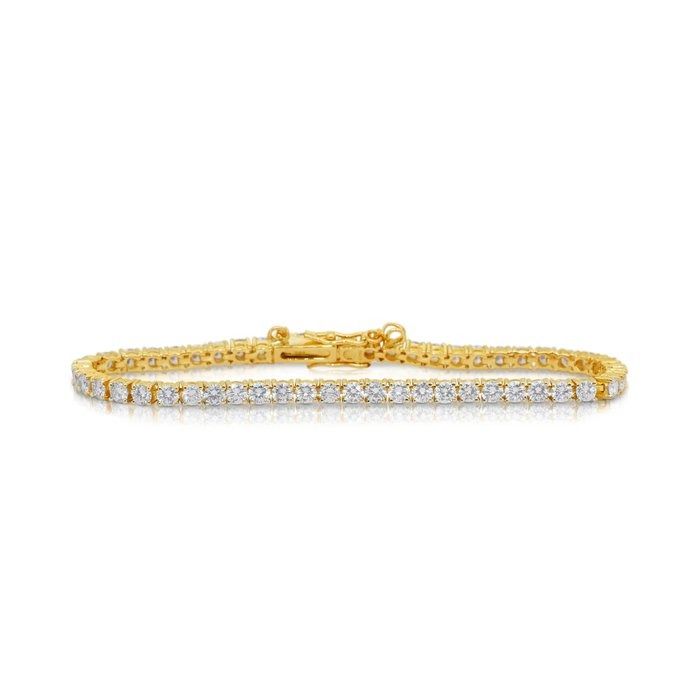 Dazzling 5.01ct Natural Diamonds Bracelet in 20k Yellow Gold - IGI Certified
