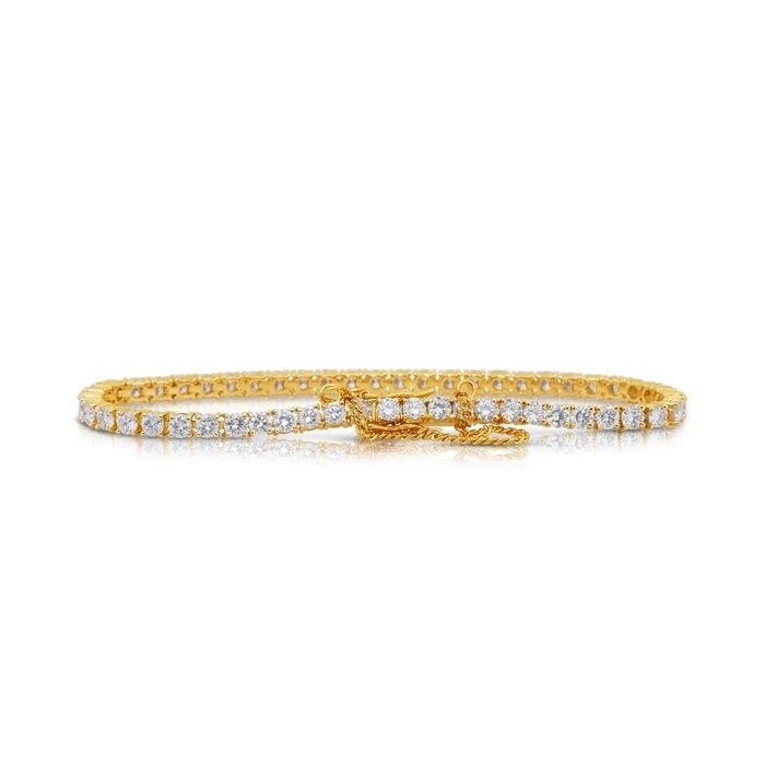 Dazzling 5.01ct Natural Diamonds Bracelet in 20k Yellow Gold - IGI Certified