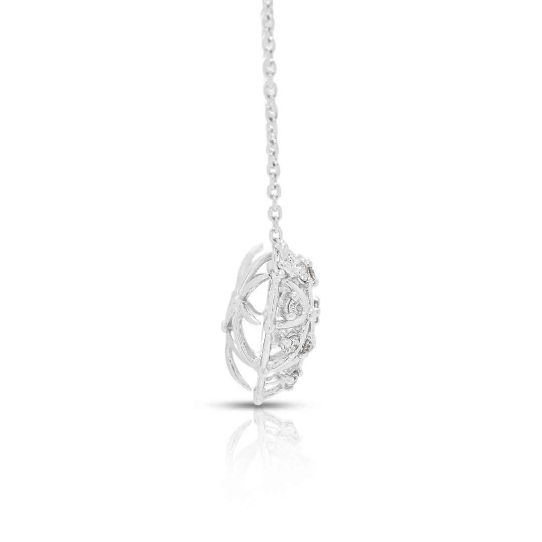 Zarte 0,07 Karat Herz-Halskette mit Naturdiamanten in 14K Weißgold