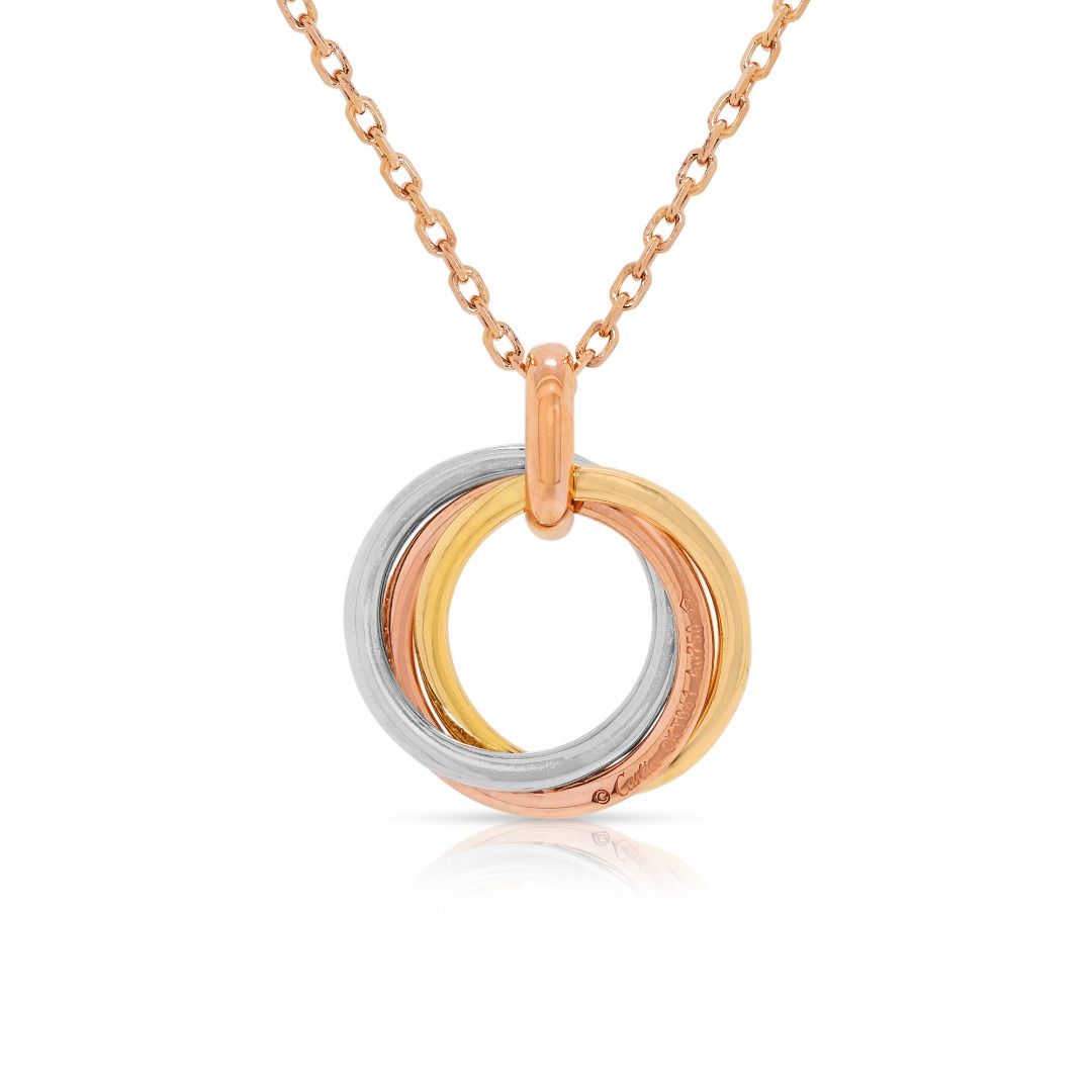 Delicate 0.17ct Natural Diamond Necklace in 18K Tri-Color Gold