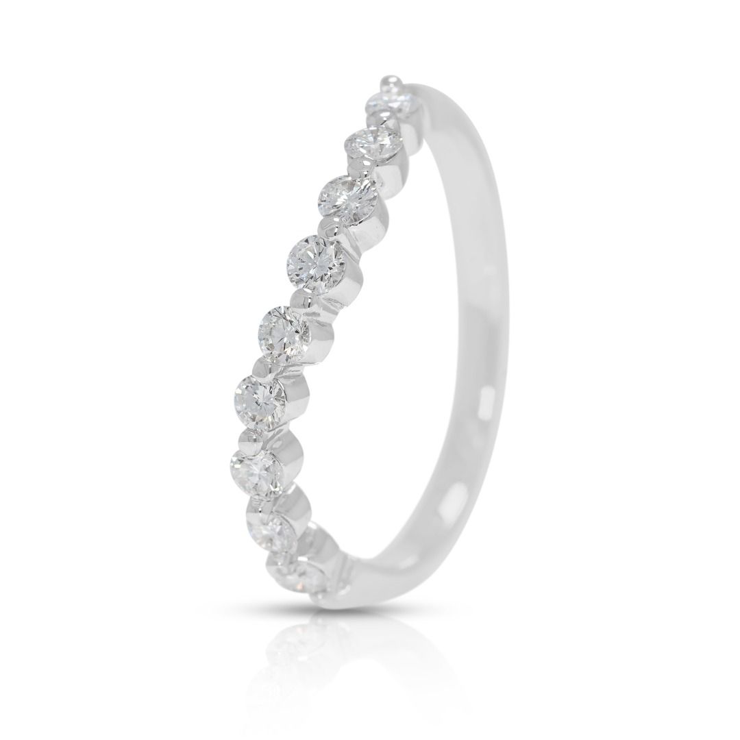 Delicate 0.31ct Natural Diamond Ring in 18K White Gold by Gold Heart