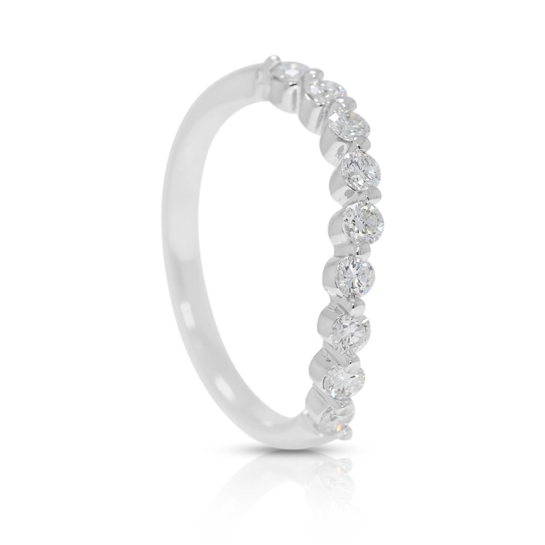 Delicate 0.31ct Natural Diamond Ring in 18K White Gold by Gold Heart