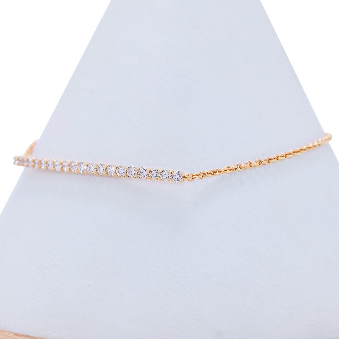 Delicate 0.50ct Diamond Line Bracelet in 18K Rose Gold