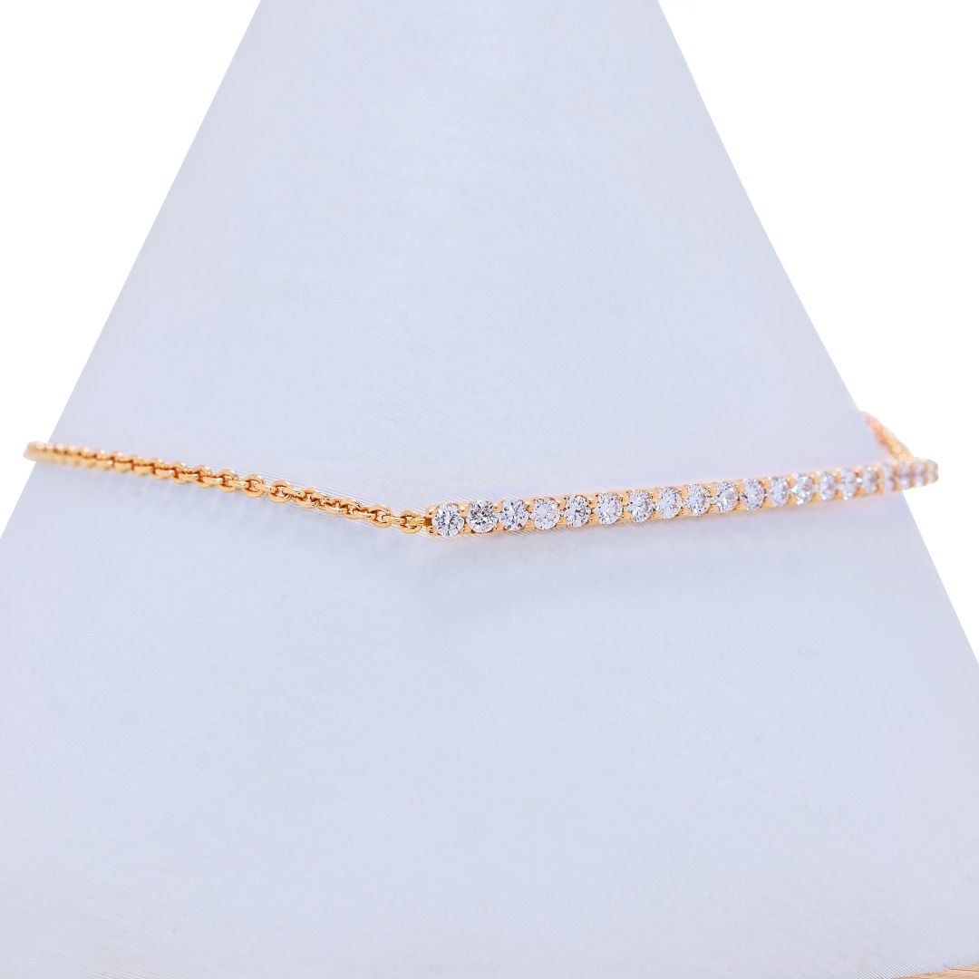 Delicate 0.50ct Diamond Line Bracelet in 18K Rose Gold