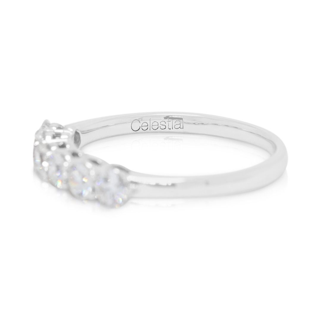 Destinee 0.60ct Natural Diamond Six-Stone Ring in 18K White Gold