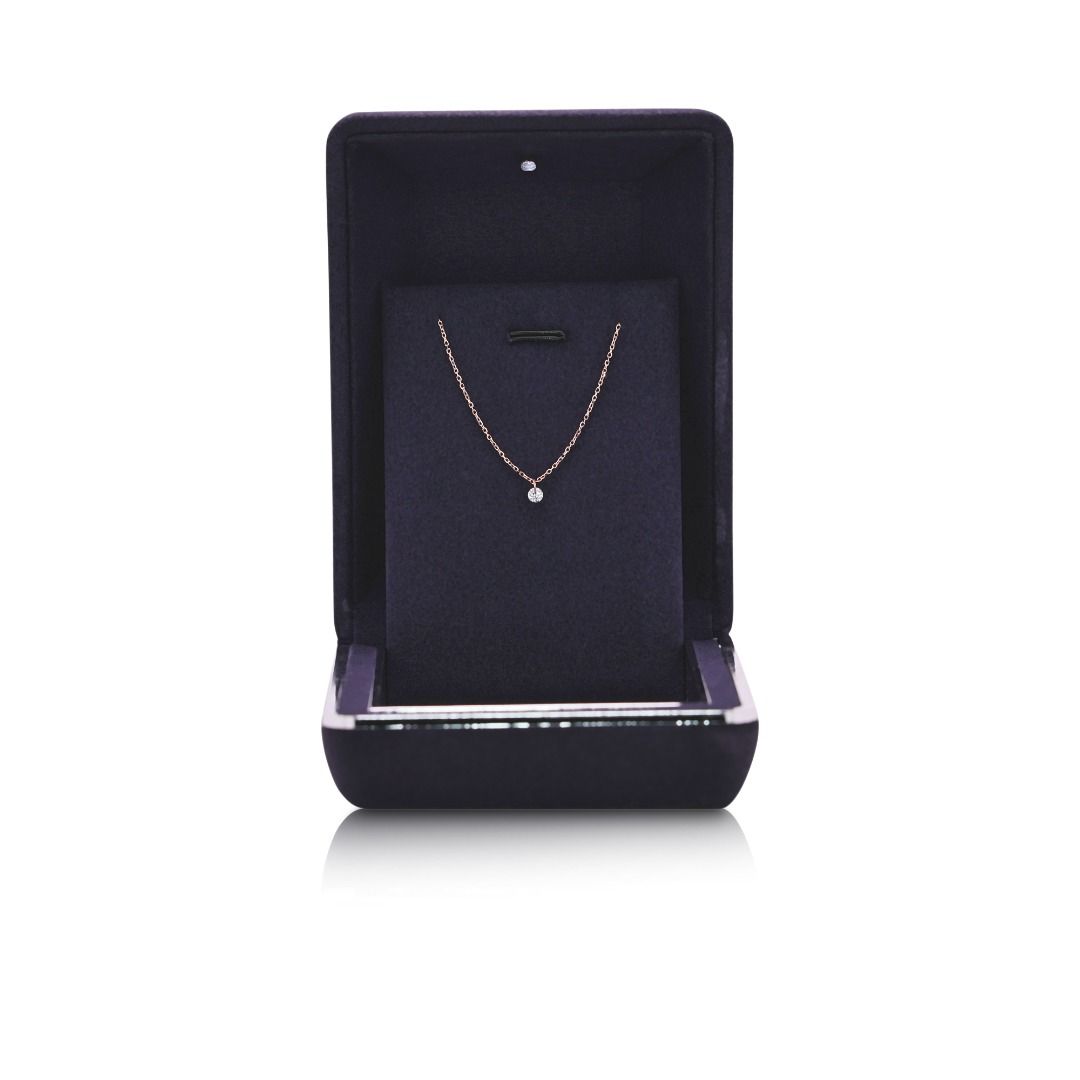 Elegant 0.09ct Natural Diamond Solitaire Necklace in 18K Rose Gold