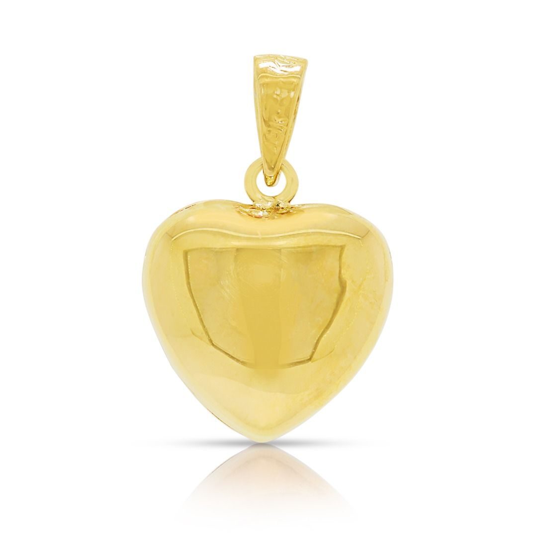 Elegant 0.27ct Natural Diamond Heart 18k Yellow Gold Pendant