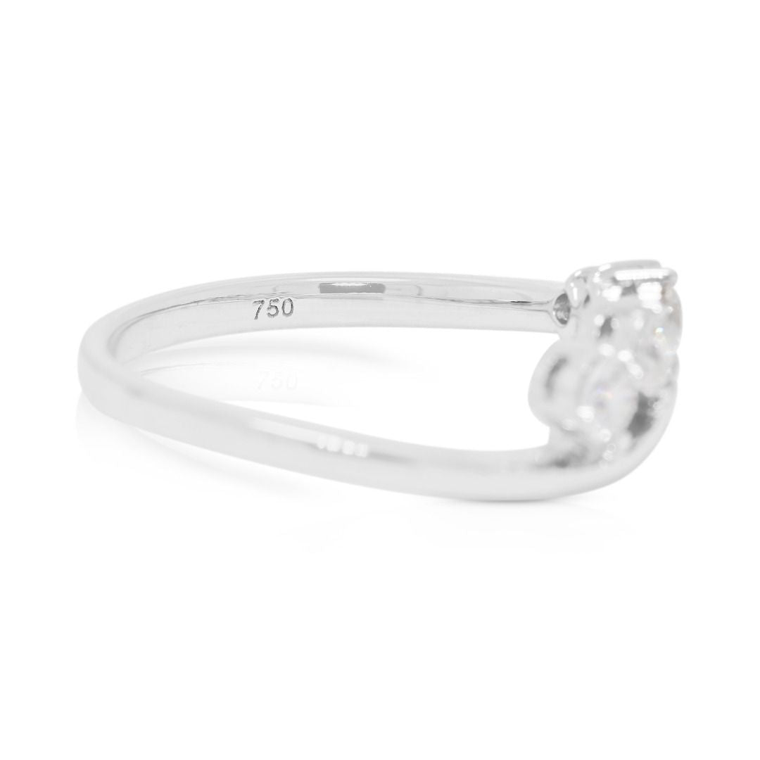 Elegant 0.27ct Natural Diamond Five-Stone Ring in 18K White Gold