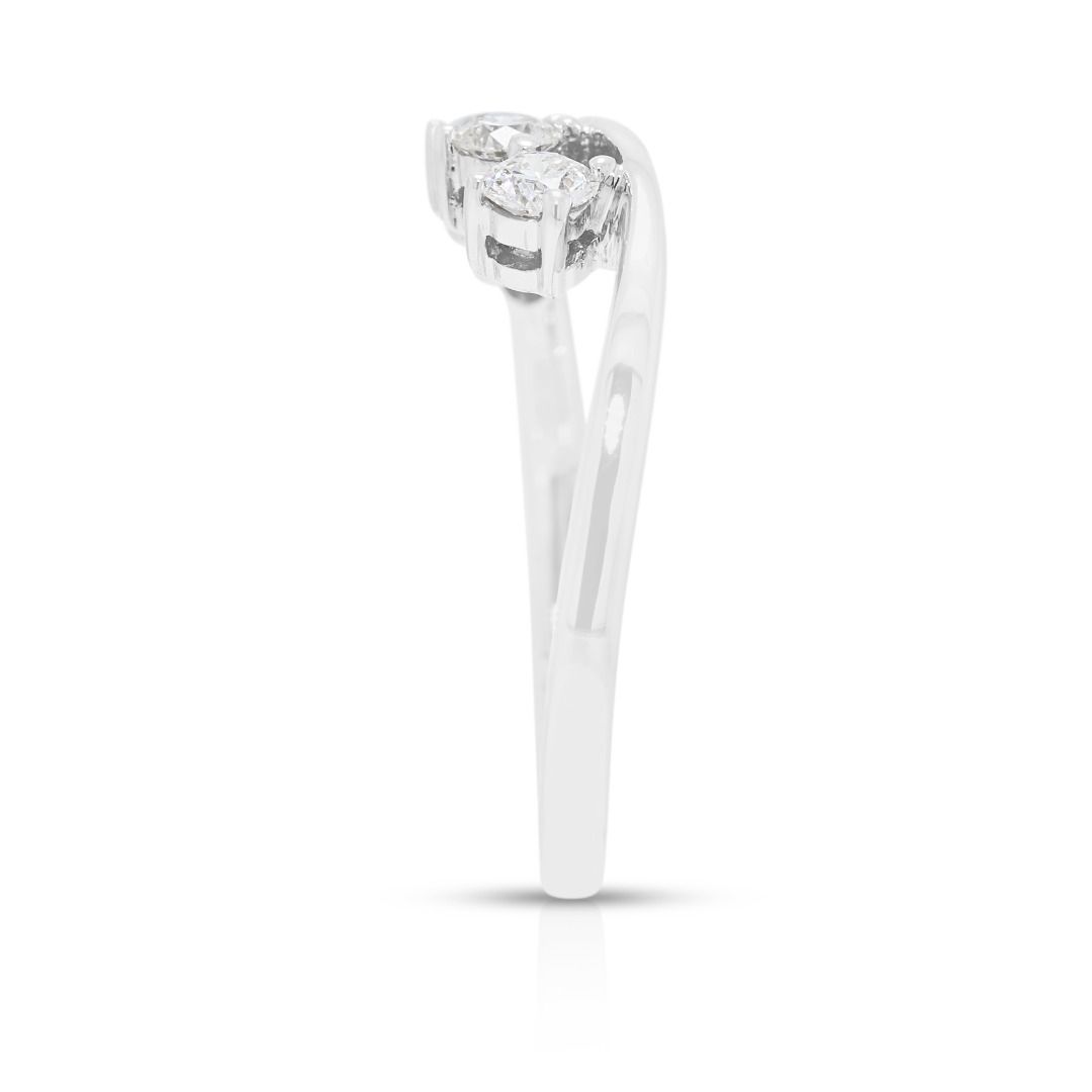 Elegant 0.27ct Natural Diamond Five-Stone Ring in 18K White Gold
