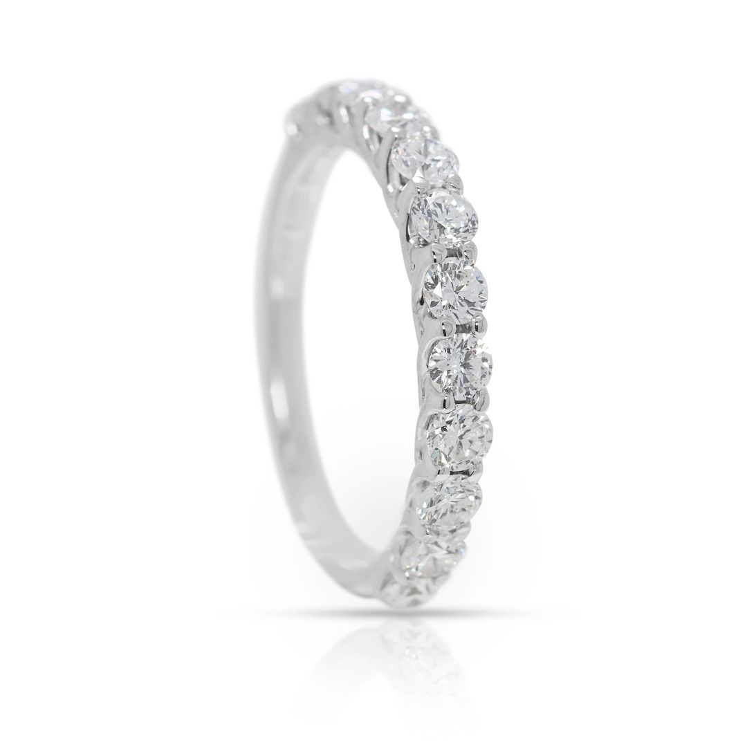 Elegant 0.66ct Diamond Band Ring in 18K White Gold