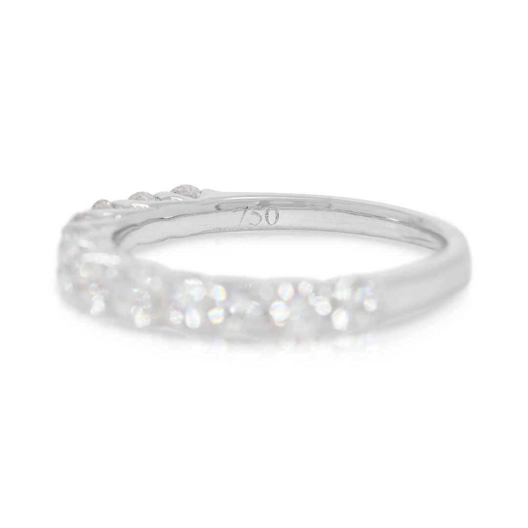 Elegant 0.66ct Diamond Band Ring in 18K White Gold