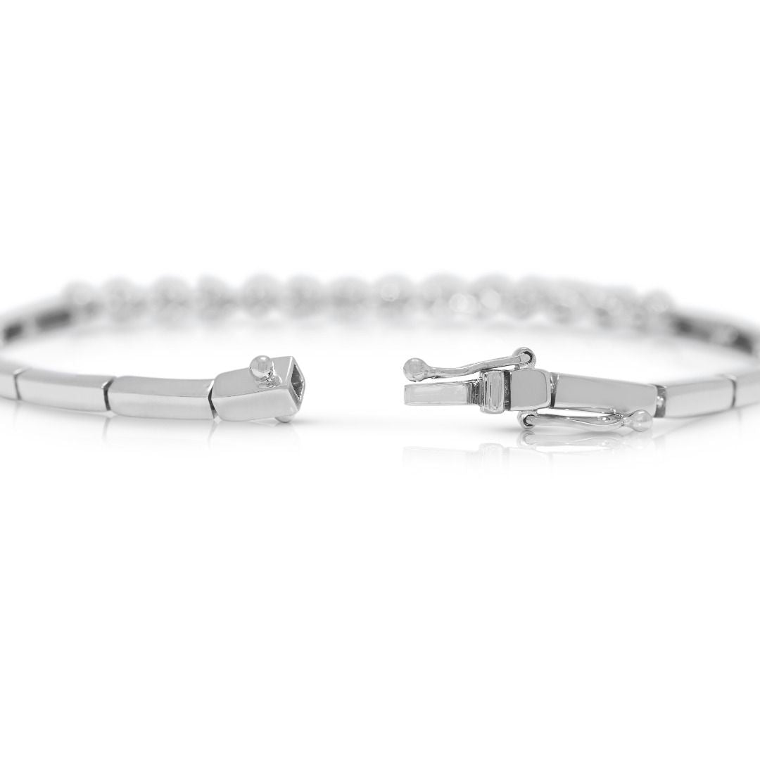 Elegant 0.91ct Lee Hwa Diamond Bracelet in 18K White Gold