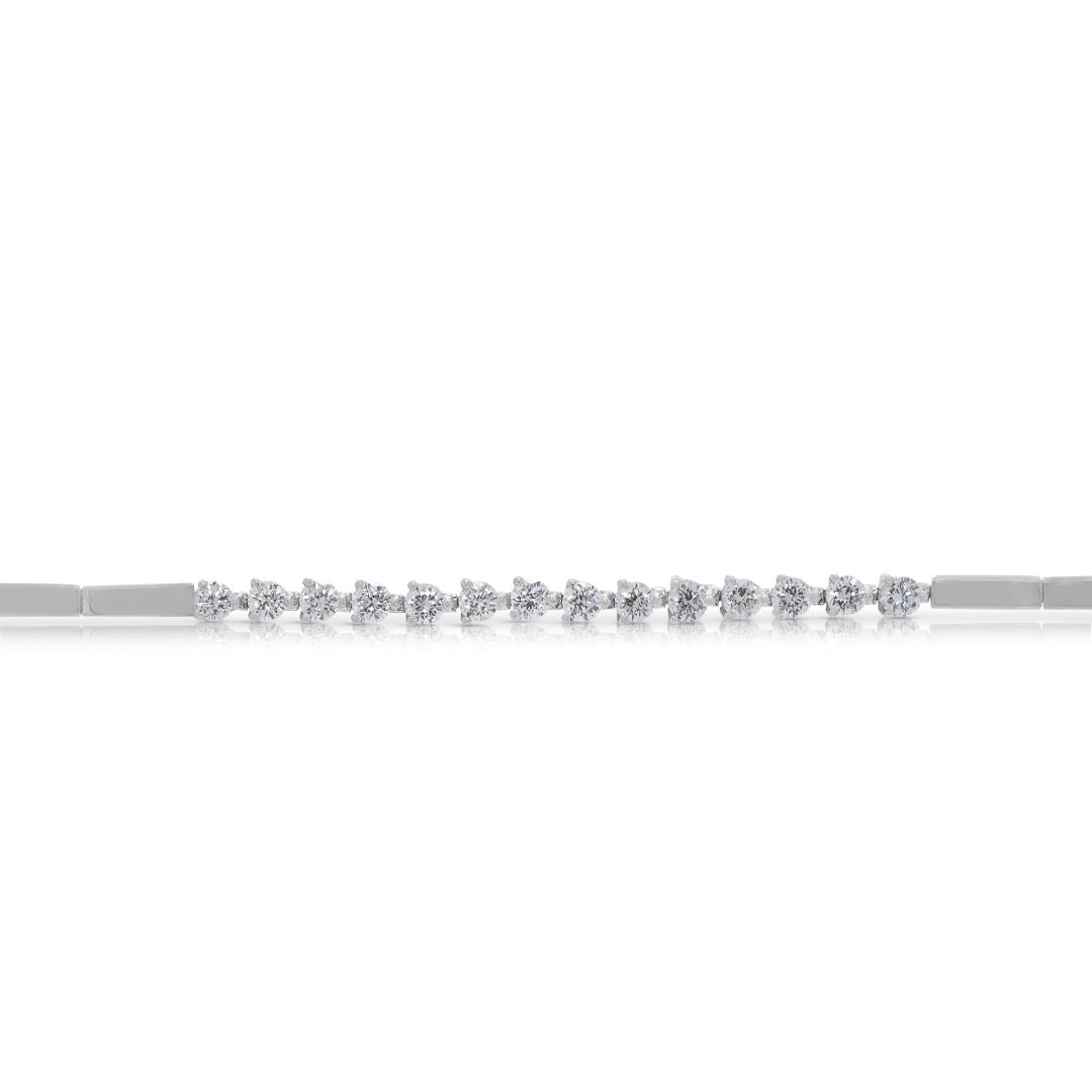 Elegant 0.91ct Lee Hwa Diamond Bracelet in 18K White Gold