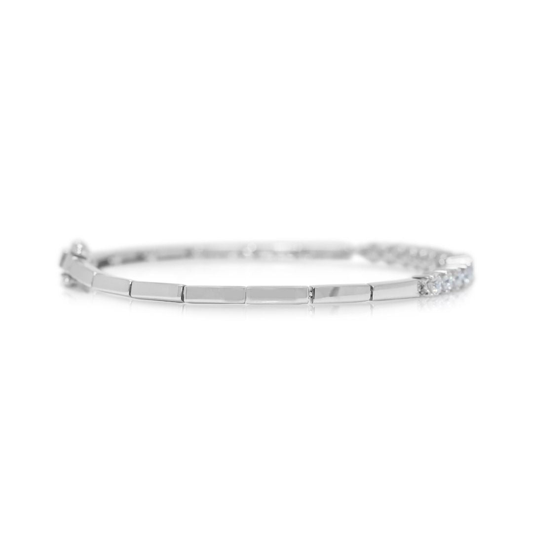 Elegant 0.91ct Lee Hwa Diamond Bracelet in 18K White Gold