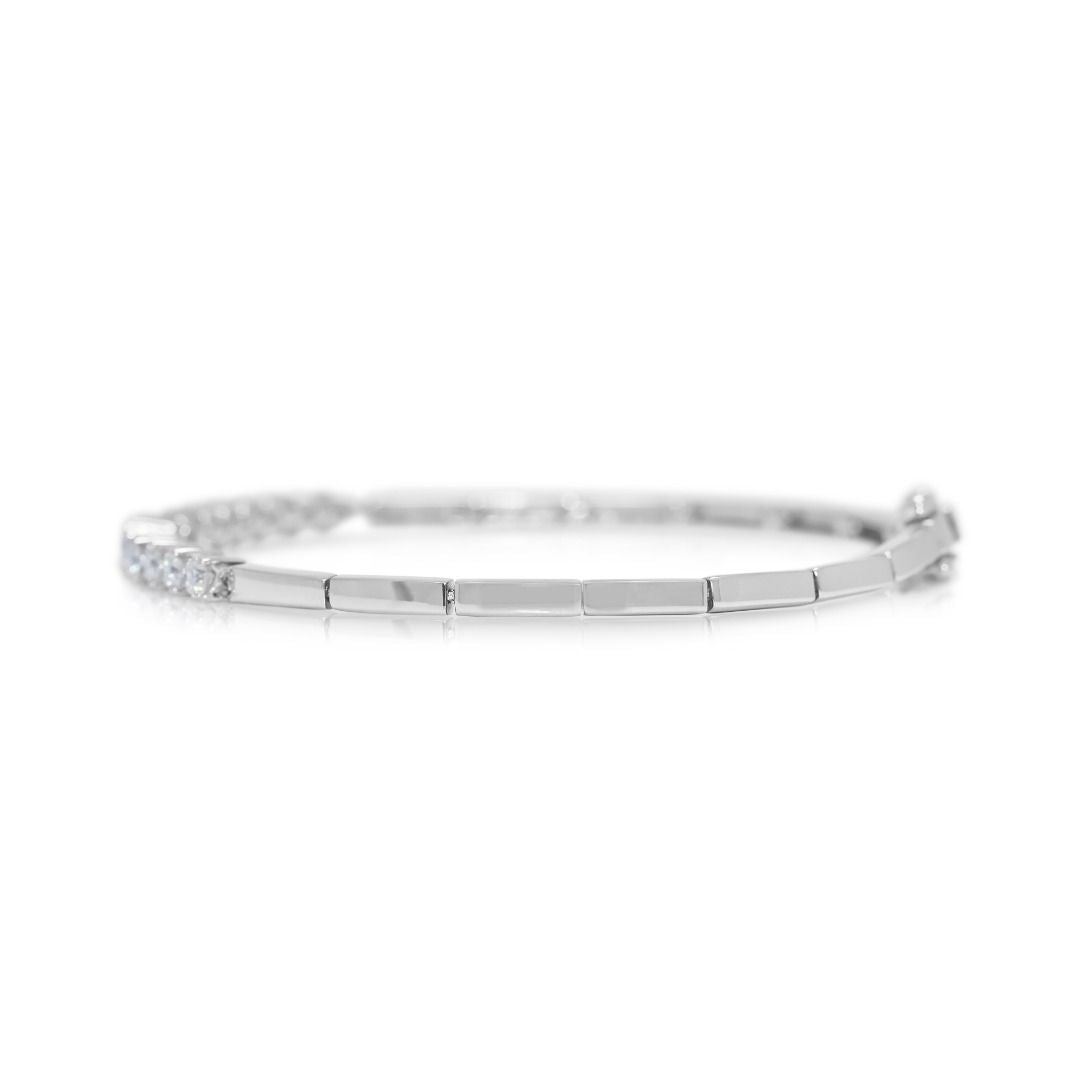 Elegant 0.91ct Lee Hwa Diamond Bracelet in 18K White Gold