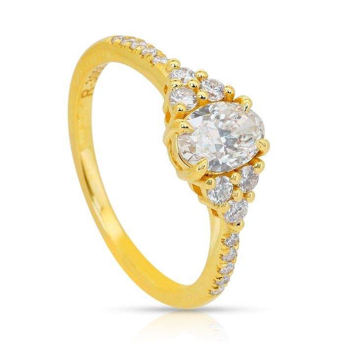 Elegant 1.00ct Diamonds Ring in 18k Yellow Gold - IGI Certified
