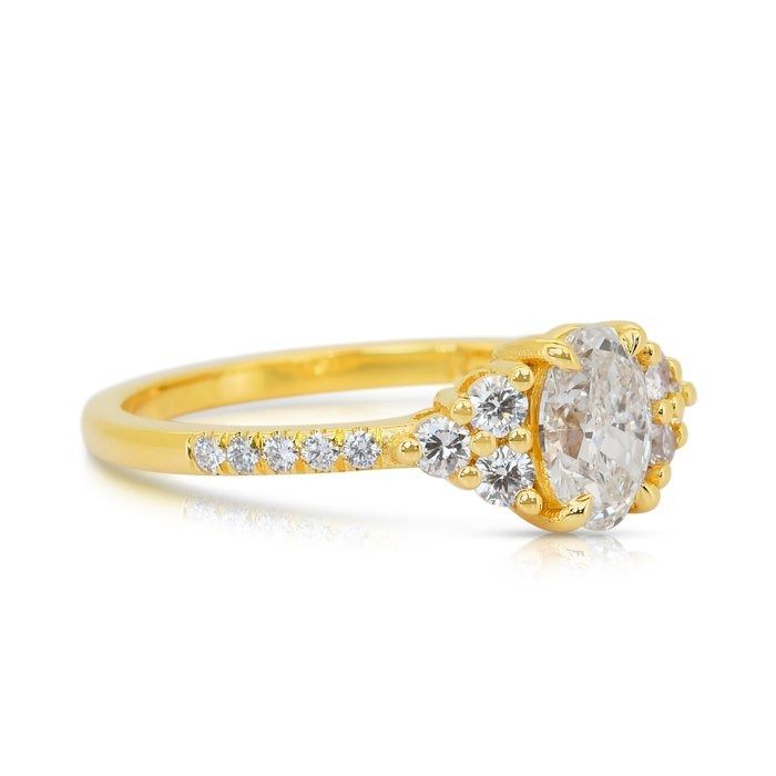 Elegant 1.00ct Diamonds Ring in 18k Yellow Gold - IGI Certified
