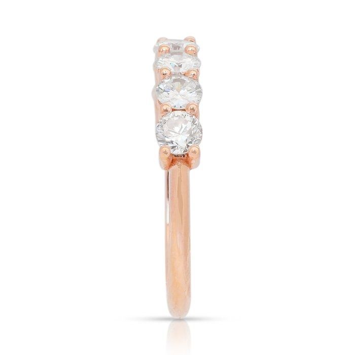 Elegant 1.03ct Diamonds Half Eternity Ring in 18k Rose Gold - IGI Certified