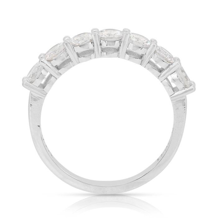 Elegant 1.10ct Diamonds Half-Eternity Ring in 18k White Gold - IGI Certified