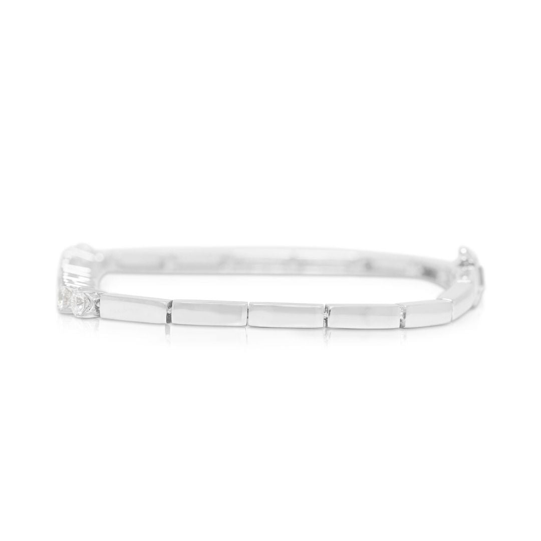 Elegantes Armband mit 1,12 Karat natürlichen, runden Brillanten aus 18K Weißgold