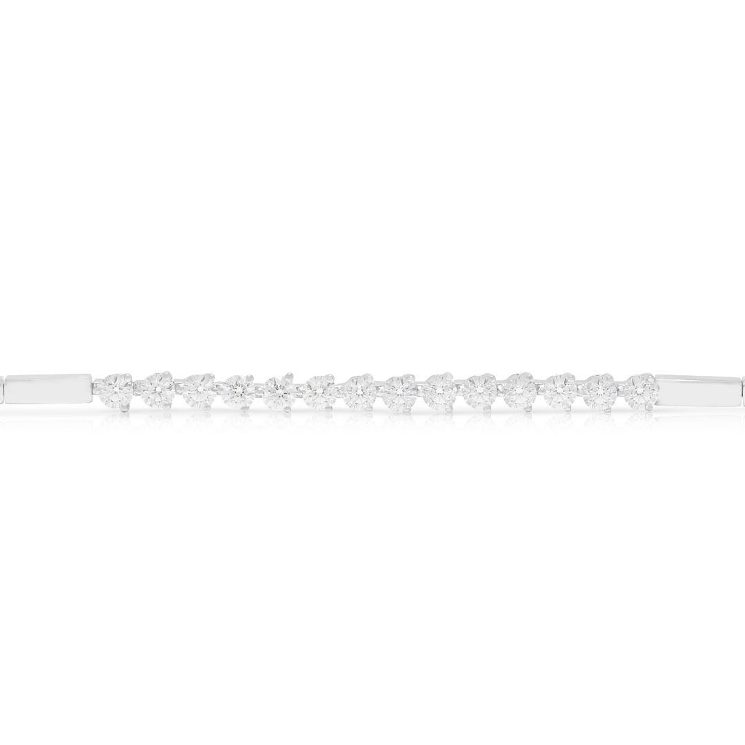 Elegantes Armband mit 1,12 Karat natürlichen, runden Brillanten aus 18K Weißgold