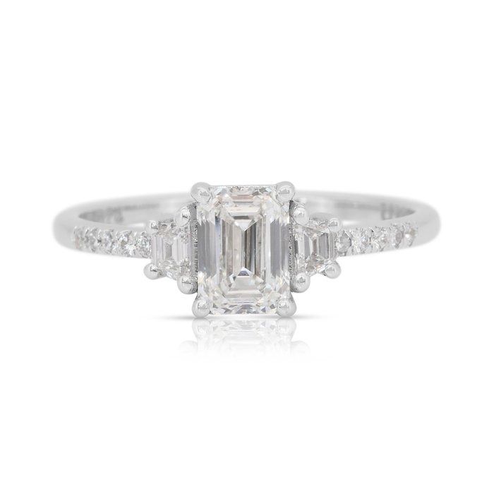 Elegant 1.16ct Diamonds 3-Stone Ring in 18k White Gold - GIA Certified