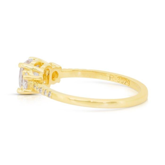 Elegant 1.28ct Diamonds 3-Stone Ring in 18k Yellow Gold - IGI Certified